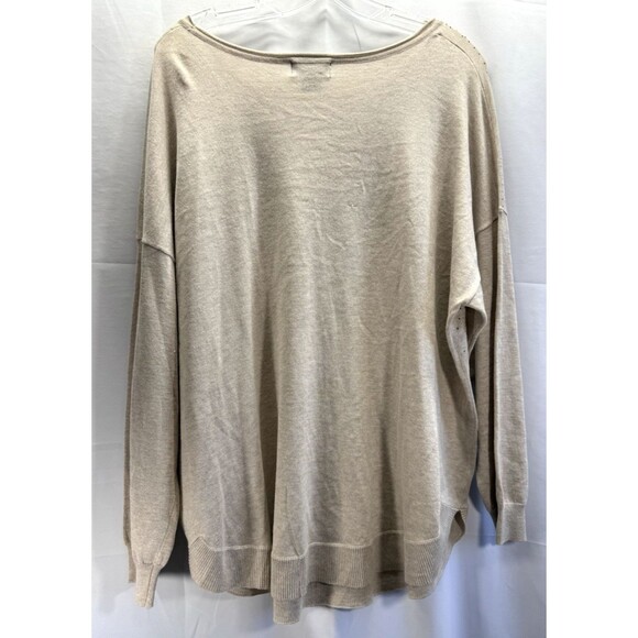 Liz Claiborne Career Pullover Sweater  Beige Studded Size 1X - Picture 7 of 9